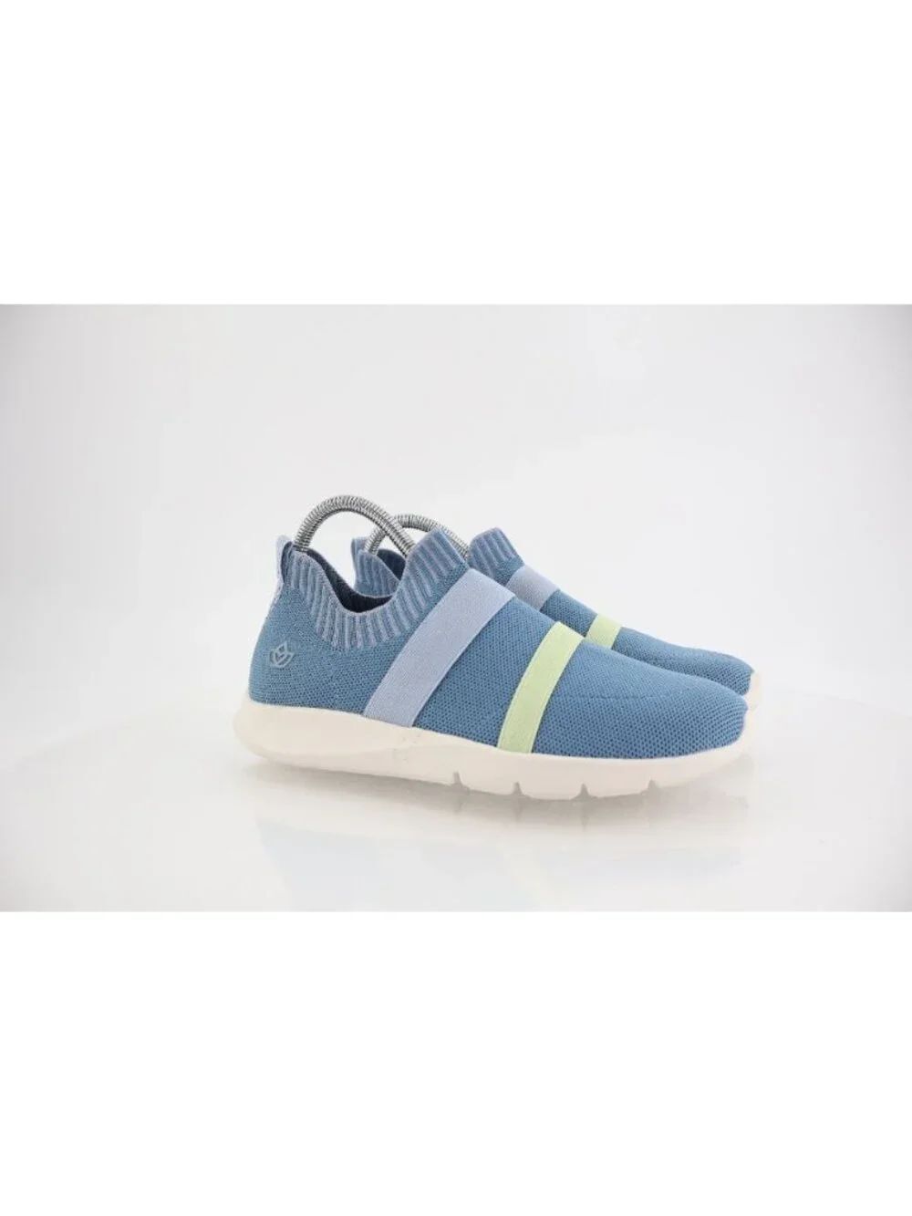 QVC Spenco Women's Karma Stretch Shoe Size 7 D Slip On Knit Blue Sneaker Shoes